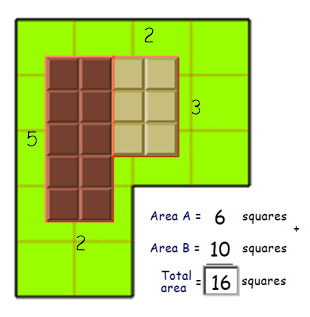 juego de descomponer un área y calcular la superficie