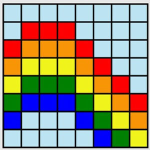 juego online para copiar mosaicos con píxeles de colores