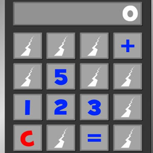 juego de problemas y operaciones matemáticas con la calculadora rota