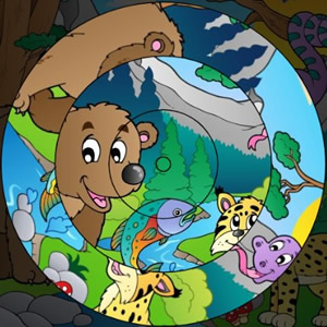 puzzles online de coronas circulares con dibujos de animales