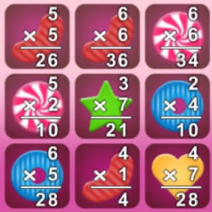 candy crush tablas de multiplicar juego de matemáticas para aprender jugando