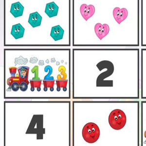 juego para niños de contar formas y hacer parejas de correspondencia