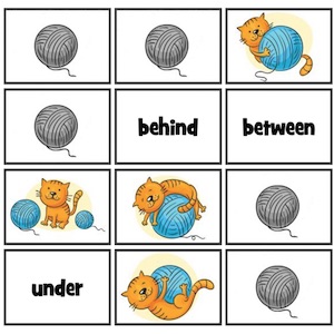 memory de preposiciones en inglés