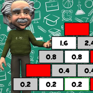 pirámide de Einstein con números decimales