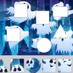 Puzzle de Formas Geométricas en Halloween