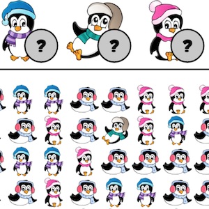 juego de contar pinguinos