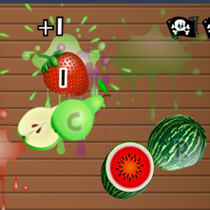 juego de mecanografía divertido fruit slash teclado