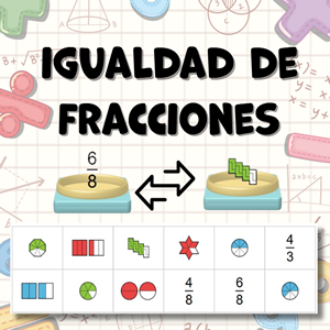 juego de matemáticas con fracciones iguales