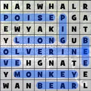 sopa de letras animales en inglés