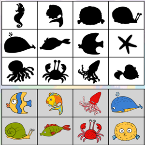 juego de sombras de animales marinos para niños
