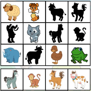 Juego de Sombras de animales para niños