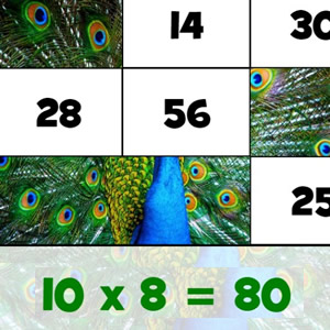 juego educativo de rompecabezas de multiplicaciones