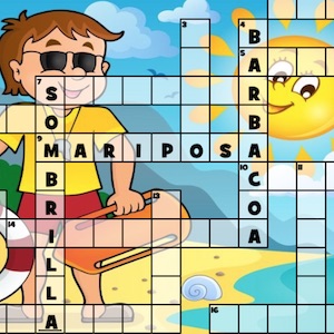 crucigrama de verano para niño