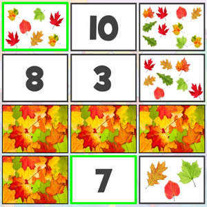 juego de contar hojas en otoño