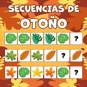 juego secuencias hojas otoño
