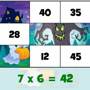 juego de matemáticas en Halloween