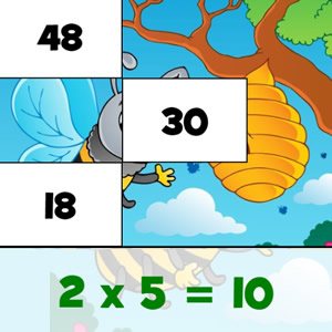 juego de puzzles de las tablas de multiplicar