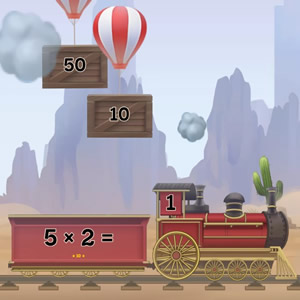 juego del tren de la tabla del 5 para aprender jugando