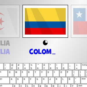 escribir los países al teclado