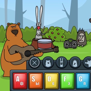 juego de notas musicales con animales