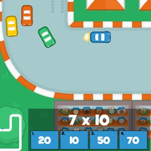 carrera de las tablas de multiplicar para niños