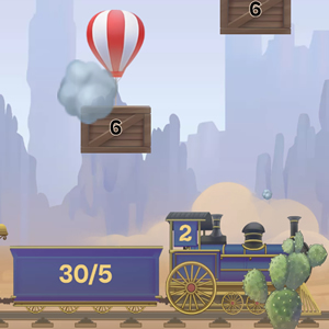 juego de divisiones entre 5 con el tren