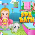 Baby Hazel en la bañera