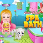 Baby Hazel en la bañera