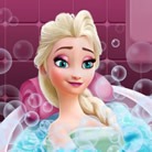 Elsa Frozen, baño de belleza