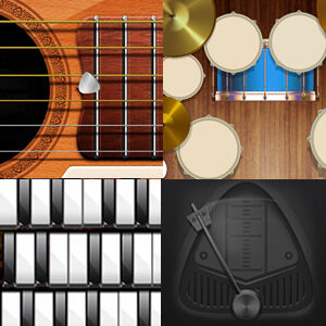 juego online con instrumentos de música y metrónomo