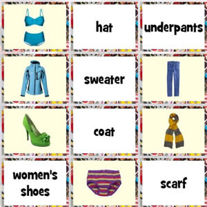 juego de memoria para aprender prendas de ropa en inglés