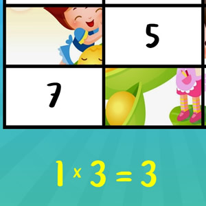 Puzzle de la tabla del 1 para aprender matemáticas online