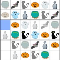 Jogo de sudoku infantil com guloseimas de halloween. exercício lógico de  crianças, atividade de jogo de quebra-cabeça de crianças. cookie de desenho  animado com cobertura de crânio, bolinho de chocolate e maçã