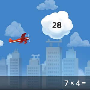 juego online de la tabla de multiplicar el 7 para atrapar la nube