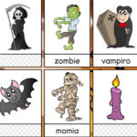 Tarjetas de Vocabulario en Halloween