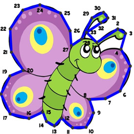 juego educativo para unir puntos numerados en orden en primavera